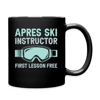 Apres Skilehrer Erste Lektion Kostenlos - Ski - Tasse einfarbig - Schwarz - Rechts
