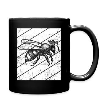 Bienenkönigin Geschenk für Hobby Imker Bienenvolk - Tasse einfarbig - Schwarz - Rechts