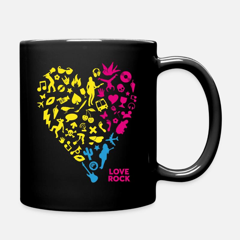 Love rock - aime le rock'n'roll - Mug uni - noir