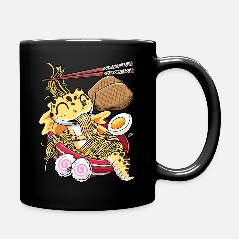 Kawaii Leopardgecko Eidechse Ramen - Tasse einfarbig - Schwarz