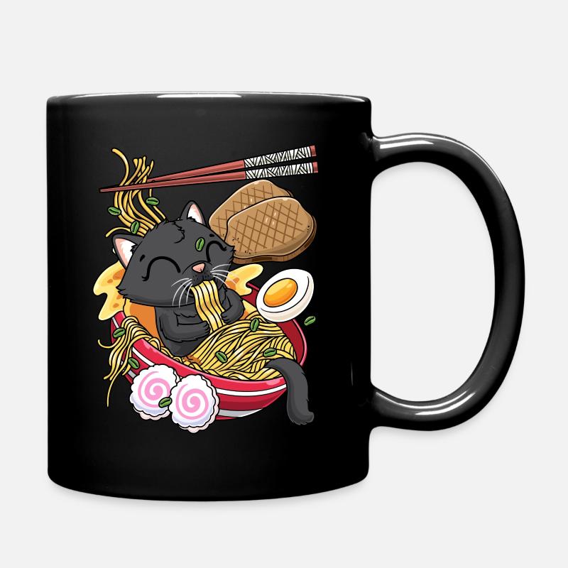 Kawaii Black Cat Ramen Noodles Anime Lovers - Mug uni - noir