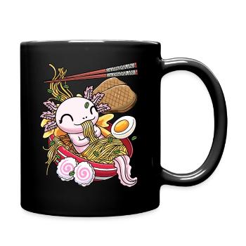 Kawaii Axolotl Fisch Ramen Nudeln Japanisches - Tasse einfarbig - Schwarz - Rechts