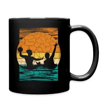 Retro Wasserball Vintage Wassersport - Tasse einfarbig - Schwarz - Rechts