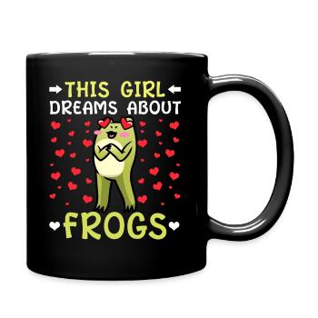 Frosch Mädchen - Tasse einfarbig - Schwarz - Rechts