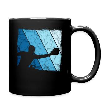 Retro Wasserball Vintage Wassersport - Tasse einfarbig - Schwarz - Rechts