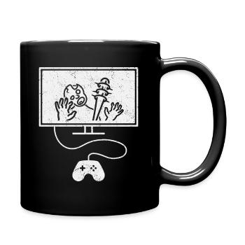 Spielen mit Zombies - Tasse einfarbig - Schwarz - Rechts