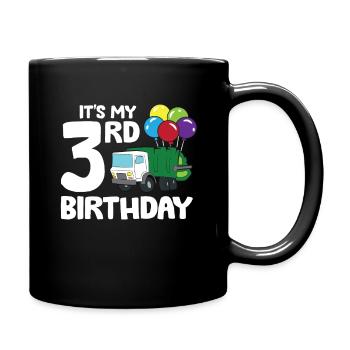 Garbage Truck It's My 3rd Birthday Garbage Day 3 - Full Colour Mug - black - Right