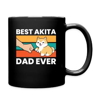 Bester Akita Papa aller Zeiten Haustier Akita Hund - Tasse einfarbig - Schwarz - Rechts