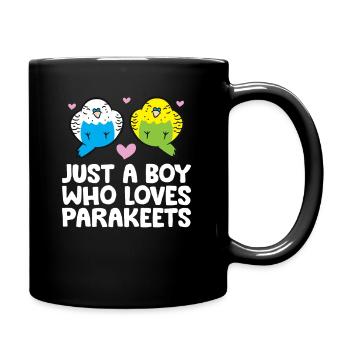Juste un garçon qui aime les perruches Perruches - Mug uni - noir - Droite