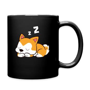 Akita Schlafen Lazy Akita Pyjama Schlafen Akita - Tasse einfarbig - Schwarz - Rechts