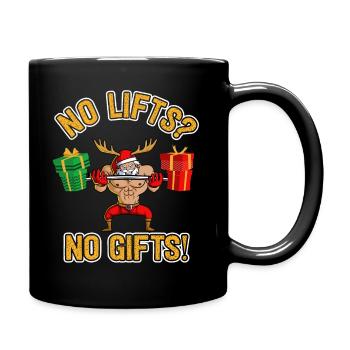 No Lifts No Gifts Christmas Gym Ugly Santa - Tasse einfarbig - Schwarz - Rechts