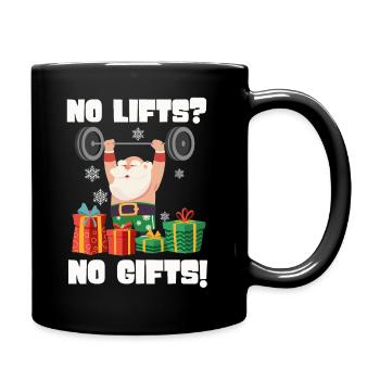 No Lifts No Gifts Christmas Gym Ugly Santa - Full Colour Mug - black - Right