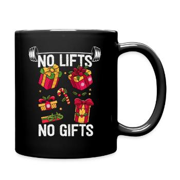 No Lifts No Gifts Christmas Gym Ugly Santa - Full Colour Mug - black - Right