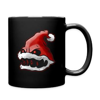 Scary Santa Hat With Fangs Glowing Eyes Christmas - Full Colour Mug - black - Right