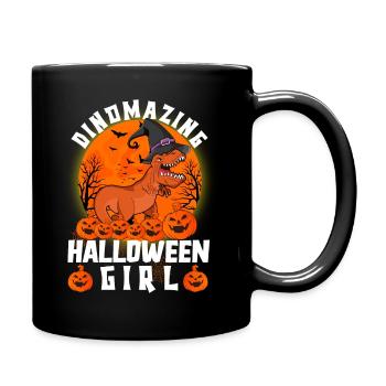 Dinomazing Halloween Mädchen Dinosaurier - Tasse einfarbig - Schwarz - Rechts