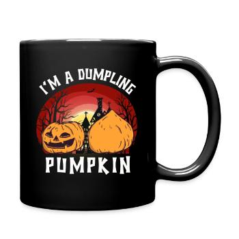 Jack O Lantern Pumpkin Face - Ich Bin Ein Knödel - Tasse einfarbig - Schwarz - Rechts