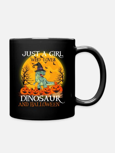 Halloween Fille Dinosaure Dicton Costume Trick - Mug uni - noir