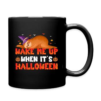 Faultier Weckt Mich Auf, Wenn Es Halloween Ist - Tasse einfarbig - Schwarz - Rechts