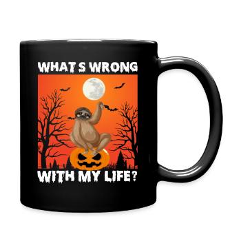 Le paresseux d’Halloween, qui dit quoi avec ma vie - Mug uni - noir - Droite