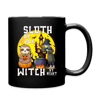 Sloth By Day Witch By Night - Costume d’Halloween - Mug uni - noir - Droite