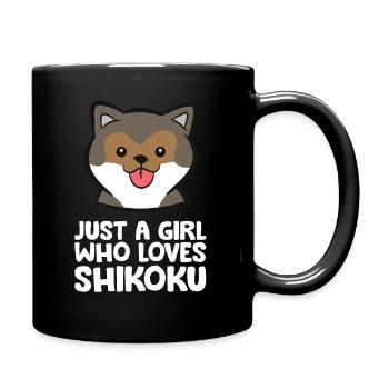 Just a Girl Who Loves Shikoku Dogs - Full Colour Mug - black - Right