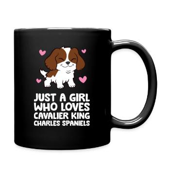 Une seule fille, le Cavalier King Charles - Mug uni - noir - Droite
