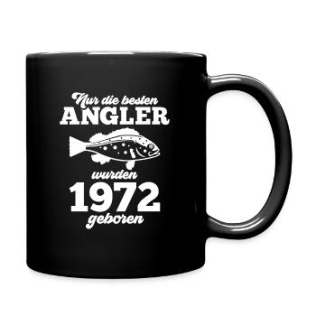 1972 Jahrgang Angler 50. Geburtstag Geschenk - Tasse einfarbig - Schwarz - Rechts