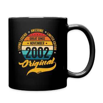 Retro 20 Years November 2002 Birthday Vintage - Tasse einfarbig - Schwarz - Rechts