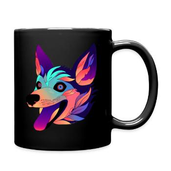 Psycho dog - Full Colour Mug - black - Right