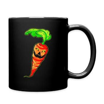 Evil Carrot With Jack O Lantern Face Costume - Tasse einfarbig - Schwarz - Rechts