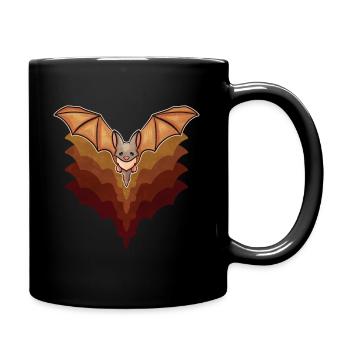 Cute Kawaii Bat Flying Halloween - Full Colour Mug - black - Right