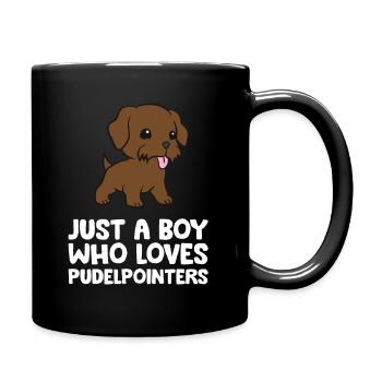 Just a Boy Who Loves Pudelpointers - Tasse einfarbig - Schwarz - Rechts