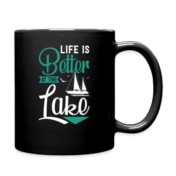 Life Is Better At The Lake - Full Colour Mug - black - Right