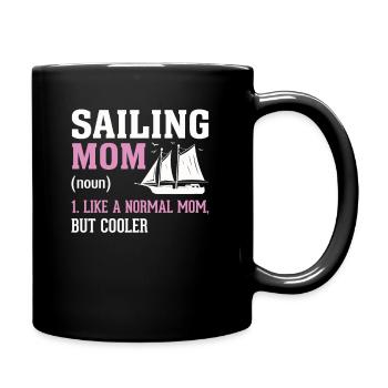 Maman voilier comme une maman normale mais plus cool - Mug uni - noir - Droite