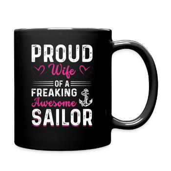 Fière épouse d’un marin génial - Mug uni - noir - Droite