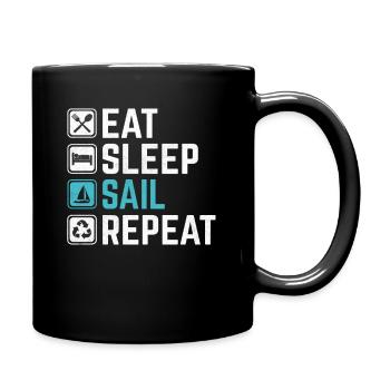 Eat Sleep Sail Repeat - Full Colour Mug - black - Right