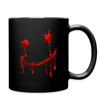 Peinture rouge Visage souriant Costume dégoulinant de sang - Mug uni - noir - Droite