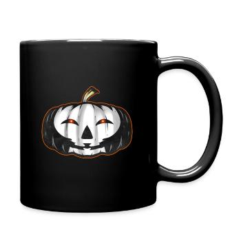 Black Pumpkin With Skull Painting Halloween - Full Colour Mug - black - Right