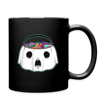Sweets Bucket Scary Afraid Ghost Collecting On - Tasse einfarbig - Schwarz - Rechts