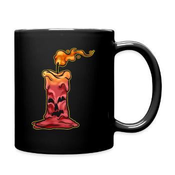 Old Jack O Lantern Candle Burning Down On - Tasse einfarbig - Schwarz - Rechts