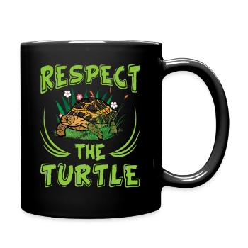 Schildkröte Respect the Turtle - Full Colour Mug - black - Right