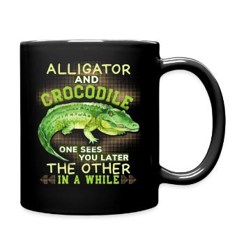 Crocodile Crocodile Alligator Funny Saying Pun - Full Colour Mug - black - Right