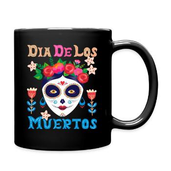 Dia-de-los-Muertos, La-Catrina Mexico, sugar-skull - Full Colour Mug - black - Right