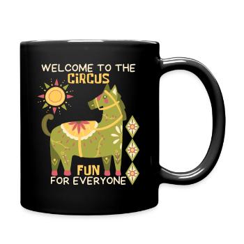 Cirque, drôle de dicton avec cheval, cheval de cirque - Mug uni - noir - Droite