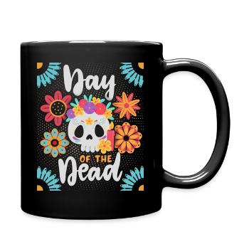 Jour des morts, Crâne de sucre - Mug uni - noir - Droite