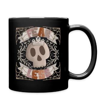 Skull-with-Crown, Spell Fear-Less, Skull - Full Colour Mug - black - Right