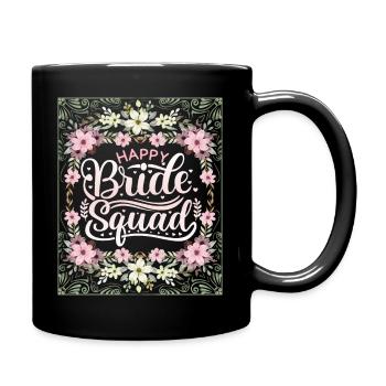 Happy-Bride-Squad, Team Bride, Dicton, Calligraphie - Mug uni - noir - Droite