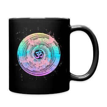 Om-Symbol Om-Zeichen, Mandala-Om, Yoga-Yogi - Tasse einfarbig - Schwarz - Rechts