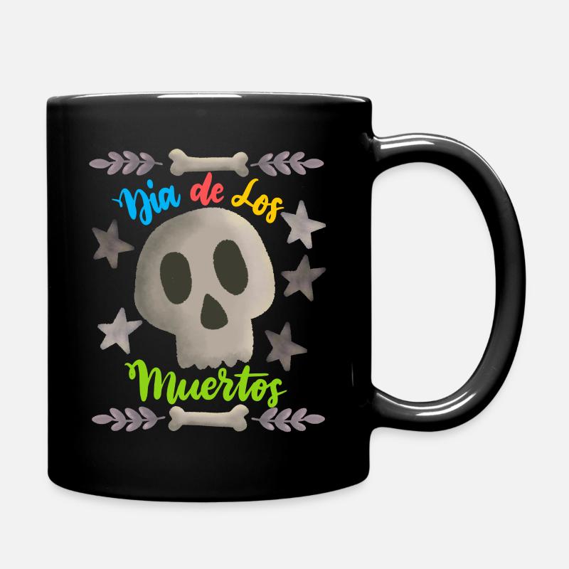 Dia-de-los-Muertos, Day-of-the-Dead, Sugar-Skull - Full Colour Mug - black