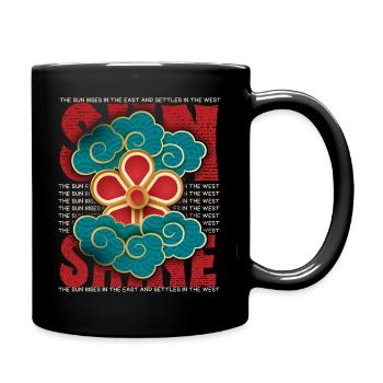 Sommer Summer, Sonne, Wolken 3d Asien Design - Tasse einfarbig - Schwarz - Rechts